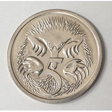 AUSTRALIA 1987 . FIVE 5 CENTS COIN . ECHIDNA